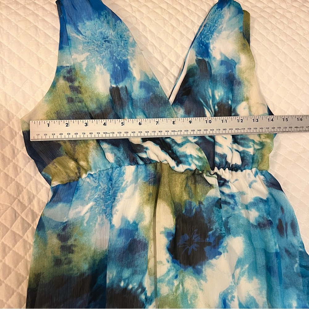 Motherhood Vibrant Blue and Green Maxi Dress Womens Small - Picture 6 of 14